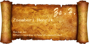Zsemberi Henrik névjegykártya